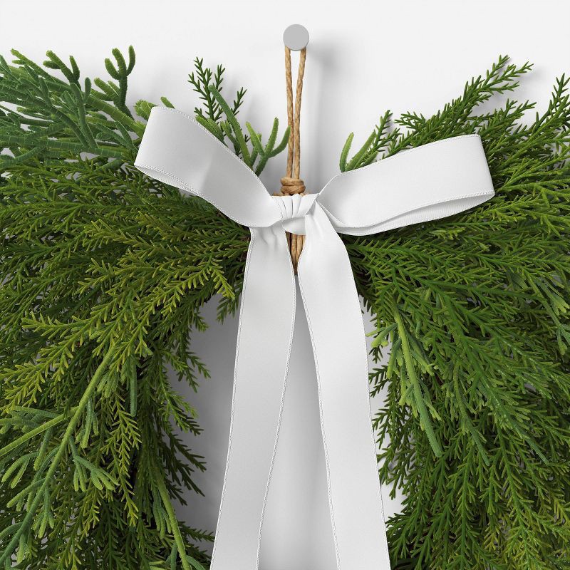 slide 3 of 3, Draping Cedar Mini Christmas Wreath Green - Room Essentials™, 1 ct