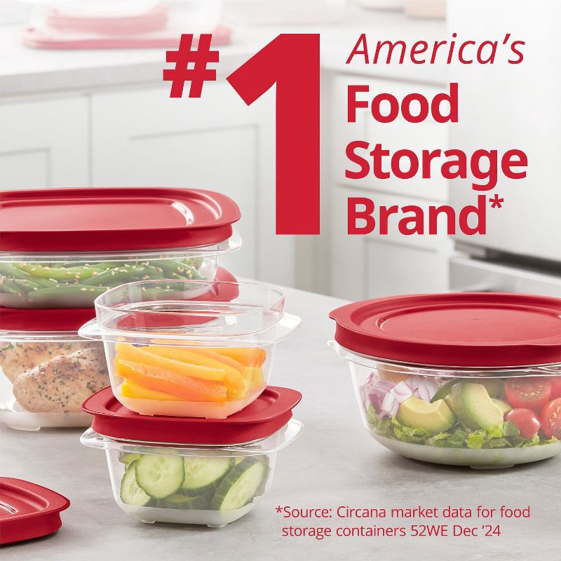 slide 4 of 5, Rubbermaid 2pk Easy Store Value Square Food Storage Containers Red, 2 ct