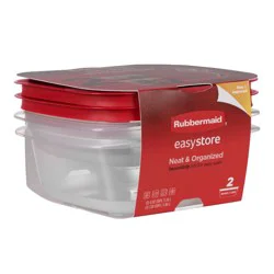 Rubbermaid 2pk Easy Store Value Square Food Storage Containers Red