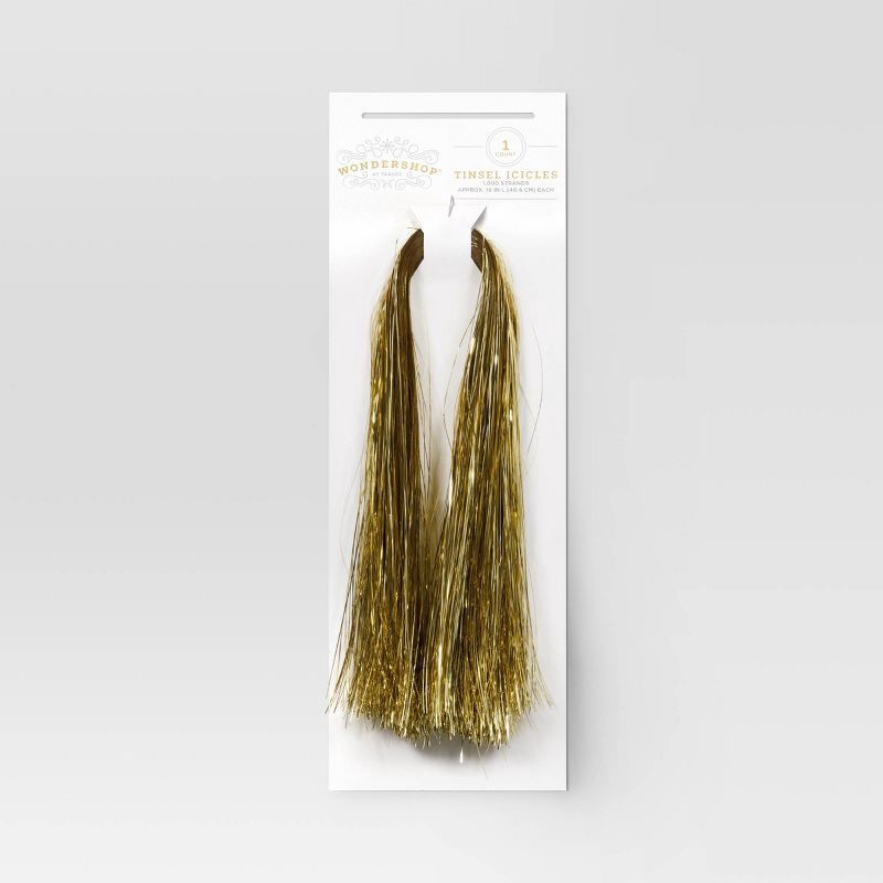 slide 1 of 3, 4pk Christmas 1000ct Tinsel Icicle Champagne - Wondershop™, 4 ct, 1000 ct