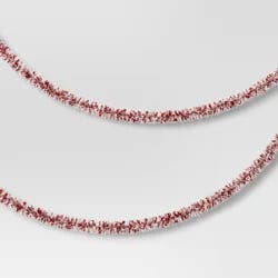 10' Christmas Tinsel Garland Mega Wide Cut Red and Narrow Cut White - Wondershop™