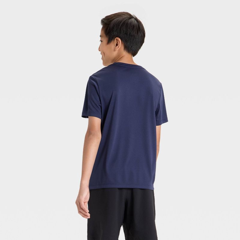 slide 3 of 4, Boys' Short Sleeve "Basketball" Graphic T-Shirt - All In Motion™ Navy Blue XL, 1 ct