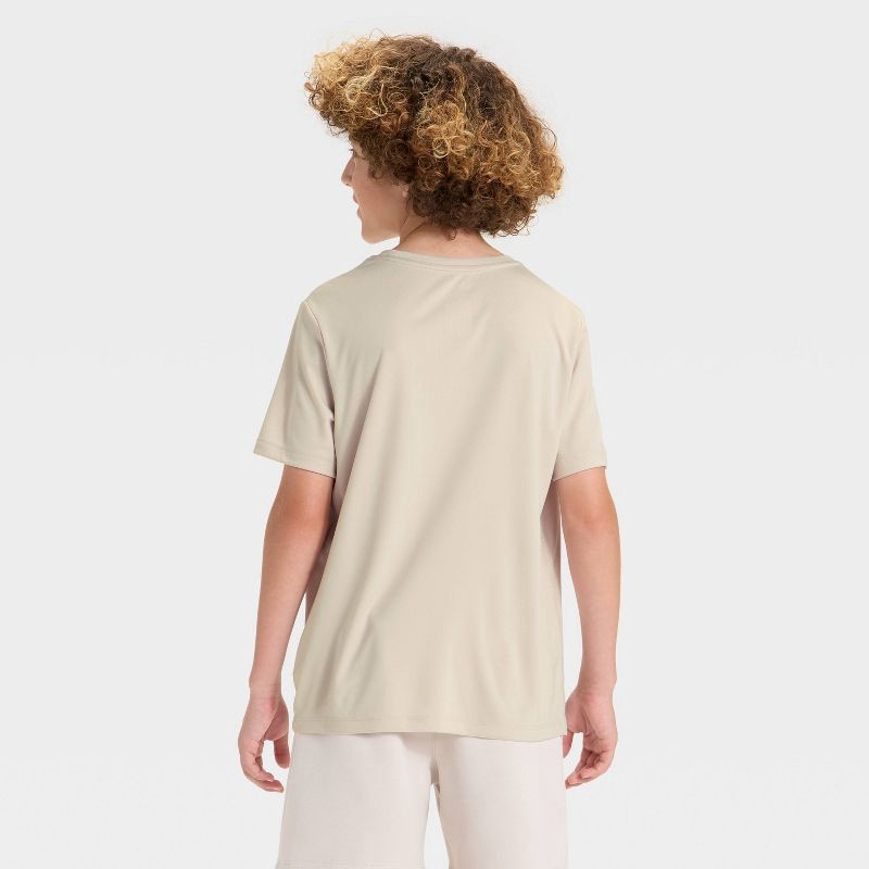 slide 3 of 4, Boys' Short Sleeve Palm Tree Graphic T-Shirt - All In Motion™ Beige XL, 1 ct