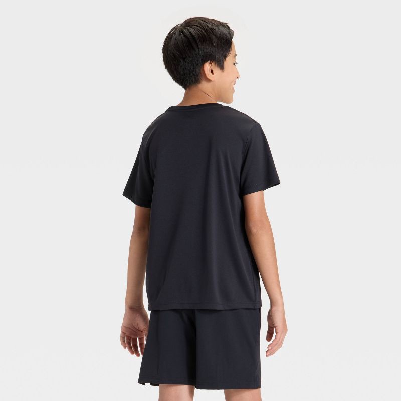 slide 3 of 4, Boys' Short Sleeve Graphic T-Shirt - All In Motion™ Black S, 1 ct