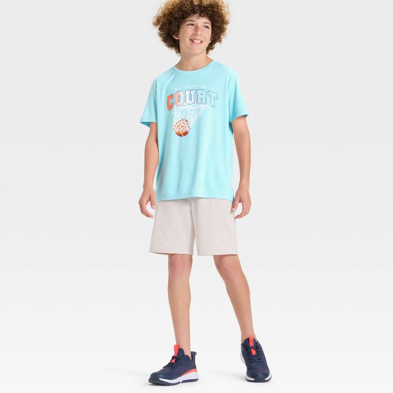 slide 4 of 4, Boys' Short Sleeve "See You On The Court" Graphic T-Shirt - All In Motion™ Sky Blue XL, 1 ct