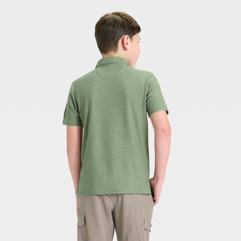 slide 2 of 3, Boys' Polo Shirt - All In Motion™ Olive Green XS, 1 ct