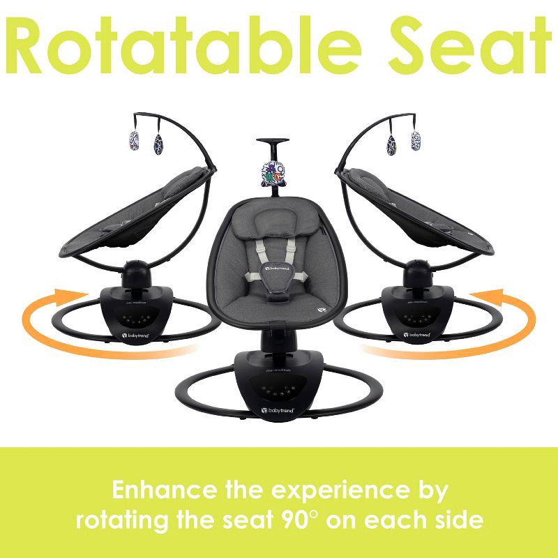 slide 4 of 13, Baby Trend Nu-Motion Infinity Swing with Interactive Display - Midnight Black, 1 ct