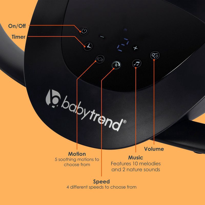 slide 8 of 13, Baby Trend Nu-Motion Infinity Swing with Interactive Display - Midnight Black, 1 ct