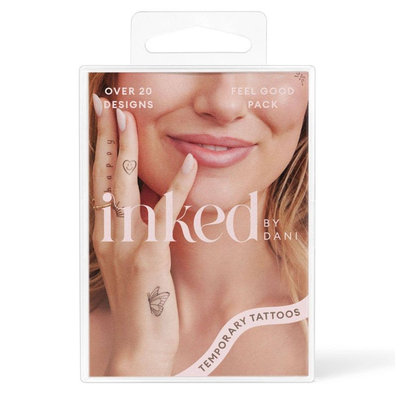 slide 1 of 8, INKED by Dani Feel Good Pack Temporary Tattoos - 20ct, 20 ct