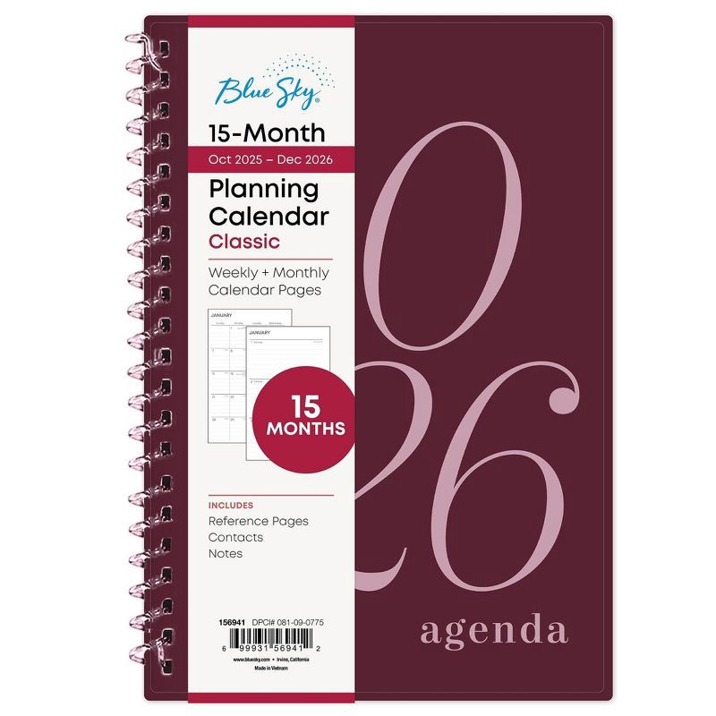 slide 3 of 11, Blue Sky 2026 Weekly/Monthly Month Planning Calendar 5"x8" Elvy, 1 ct