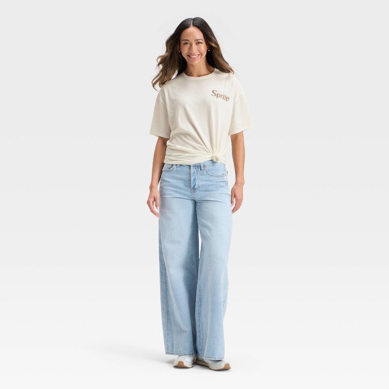 slide 3 of 3, Women's Sprite Oversized Short Sleeve Graphic T-Shirt - Off-White M, 1 ct