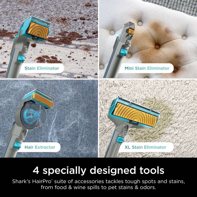 slide 8 of 10, Shark CarpetXpert HairPro with StainStriker, Deep Carpet, Rug & Upholstery Cleaner, Stain Eliminator Gray EX301TGT, 1 ct