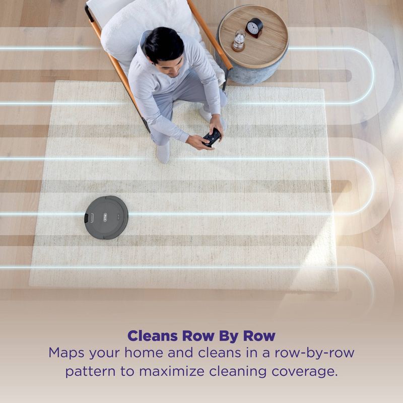slide 4 of 9, Shark Navigator Robot Vacuum with SmartPath Navigation and Self-Cleaning Brushroll Gray RV2110, 1 ct