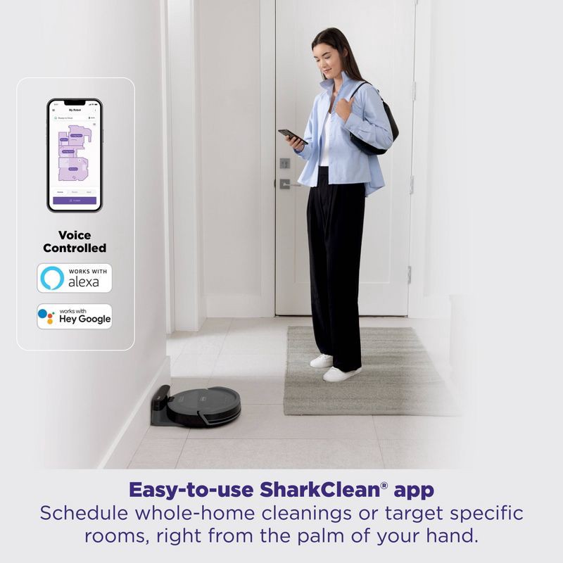 slide 7 of 9, Shark Navigator Robot Vacuum with SmartPath Navigation and Self-Cleaning Brushroll Gray RV2110, 1 ct