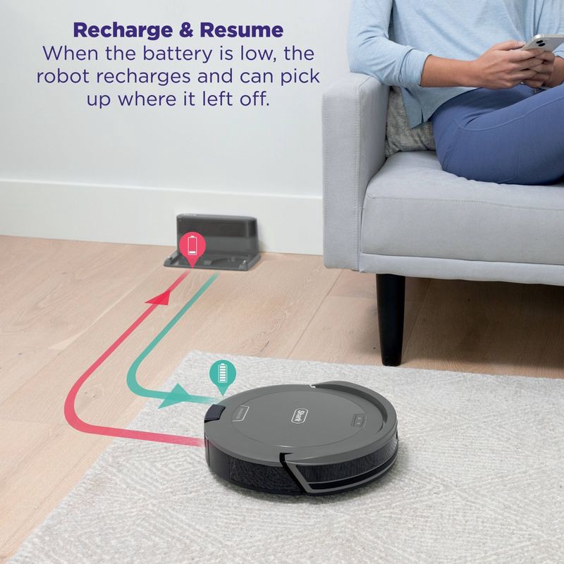 slide 8 of 9, Shark Navigator Robot Vacuum with SmartPath Navigation and Self-Cleaning Brushroll Gray RV2110, 1 ct