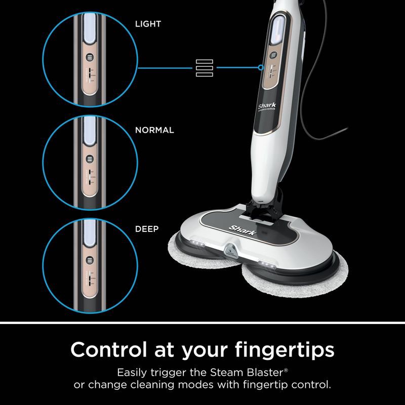 slide 9 of 11, Shark Steam & Scrub with Steam Blaster Technology Scrubbing and Sanitizing Hard Floor Steam Mop White S8201, 1 ct