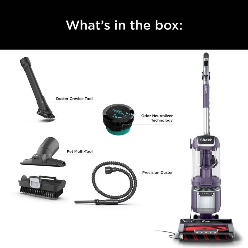 slide 12 of 13, Shark Rotator Pet Lift-Away ADV Upright Vacuum with DuoClean PowerFins HairPro & Odor Neutralizer Purple LA701, 1 ct