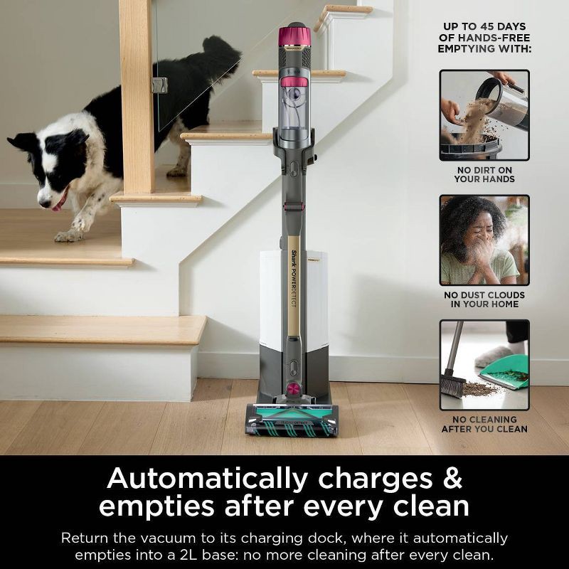 slide 2 of 10, Shark PowerDetect Clean & Empty Cordless Stick Vacuum & Auto-Empty System with HEPA White IP3252, 1 ct