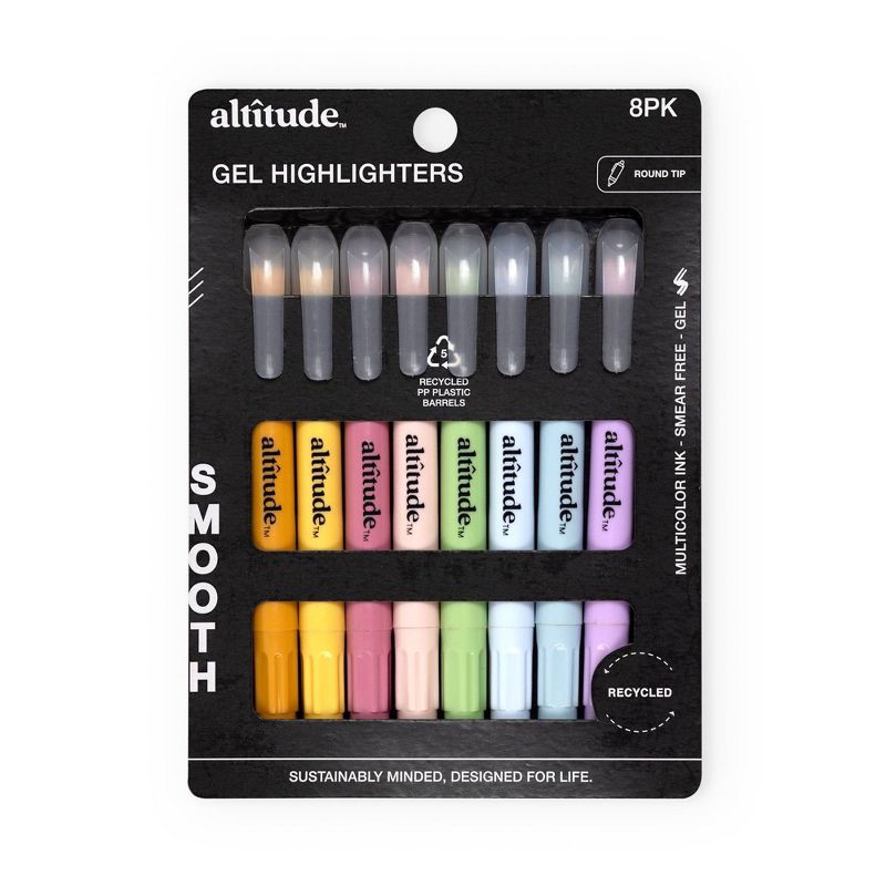 Altitude Gel Highlighters 8pk Smear-Free No Bleed Multicolor | Shipt