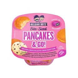 Belgian Boys Bite Sized Chocolate Chip Butter Go Cups and Pancakes Heat and Serve - 3.25oz/9ct