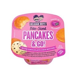 Belgian Boys Bite Sized Chocolate Chip Butter Go Cups and Pancakes Heat and Serve - 3.25oz/9ct