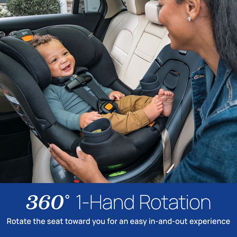 slide 2 of 15, Chicco Fit360 ClearTex Rotating Convertible Car Seat - Obsidian, 1 ct