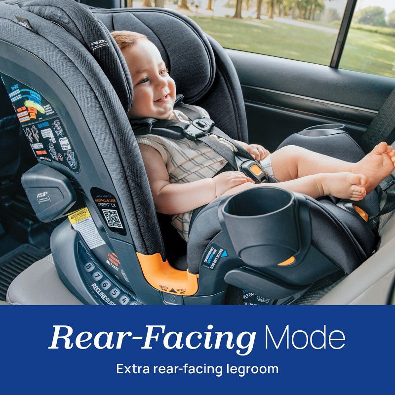 slide 3 of 22, Chicco OneFit LX ClearTex All-in-One Convertible Car Seat - Smoke, 1 ct