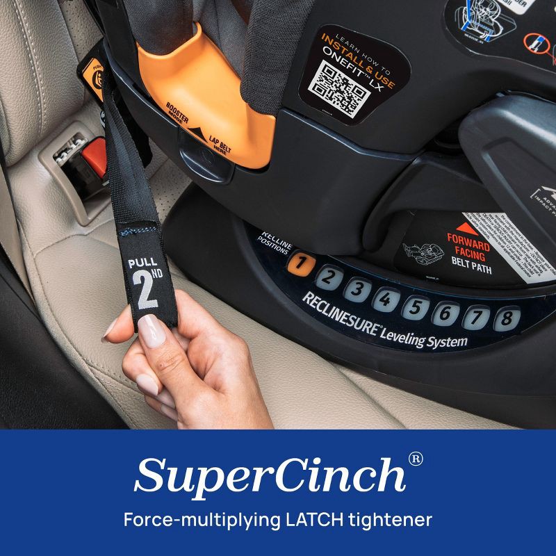 slide 12 of 22, Chicco OneFit LX ClearTex All-in-One Convertible Car Seat - Smoke, 1 ct