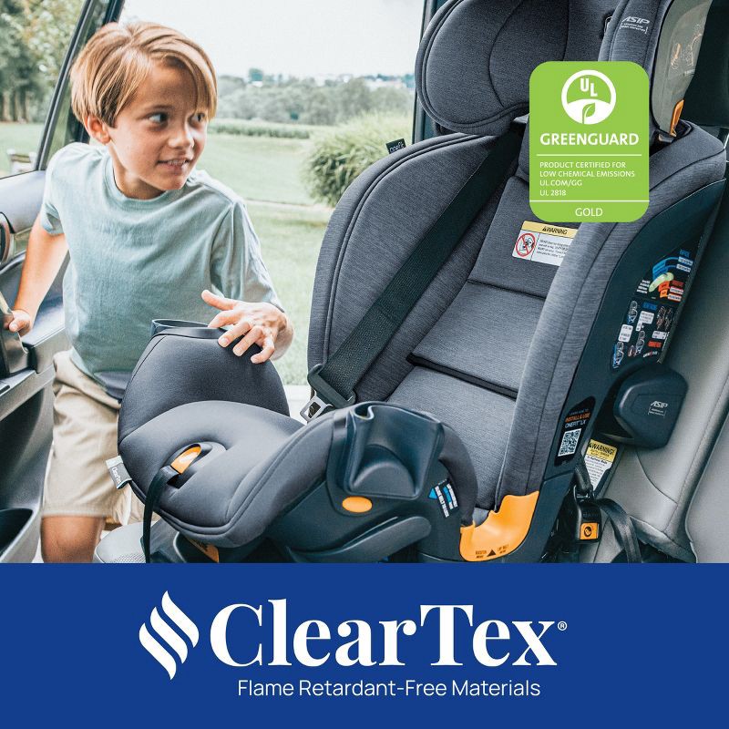 slide 8 of 22, Chicco OneFit LX ClearTex All-in-One Convertible Car Seat - Smoke, 1 ct
