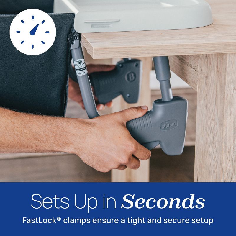 slide 2 of 9, Chicco FastLock Go Hook-On Chair - Black, 1 ct