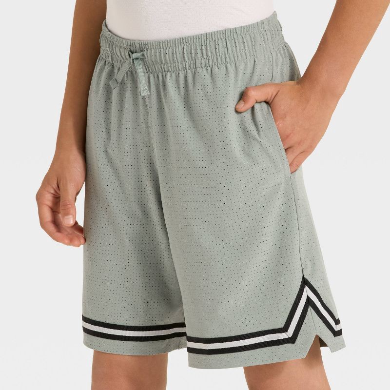 slide 3 of 3, Boys' Basketball Shorts - All In Motion™ Sage Green L, 1 ct