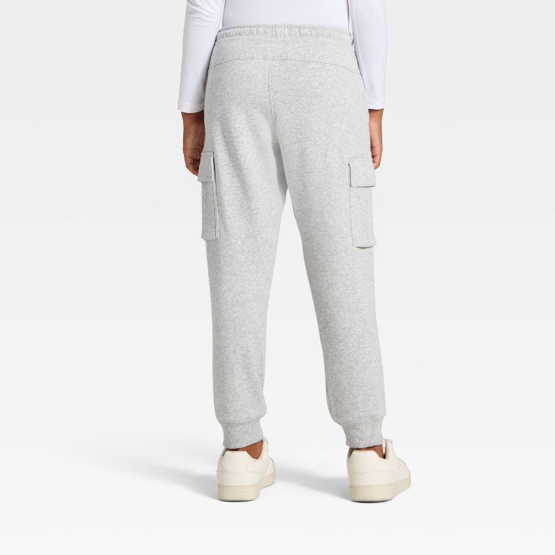 slide 2 of 3, Boys' Active Comfort Fleece Cargo Jogger Sweatpants - All In Motion™ Heather Gray XL, 1 ct