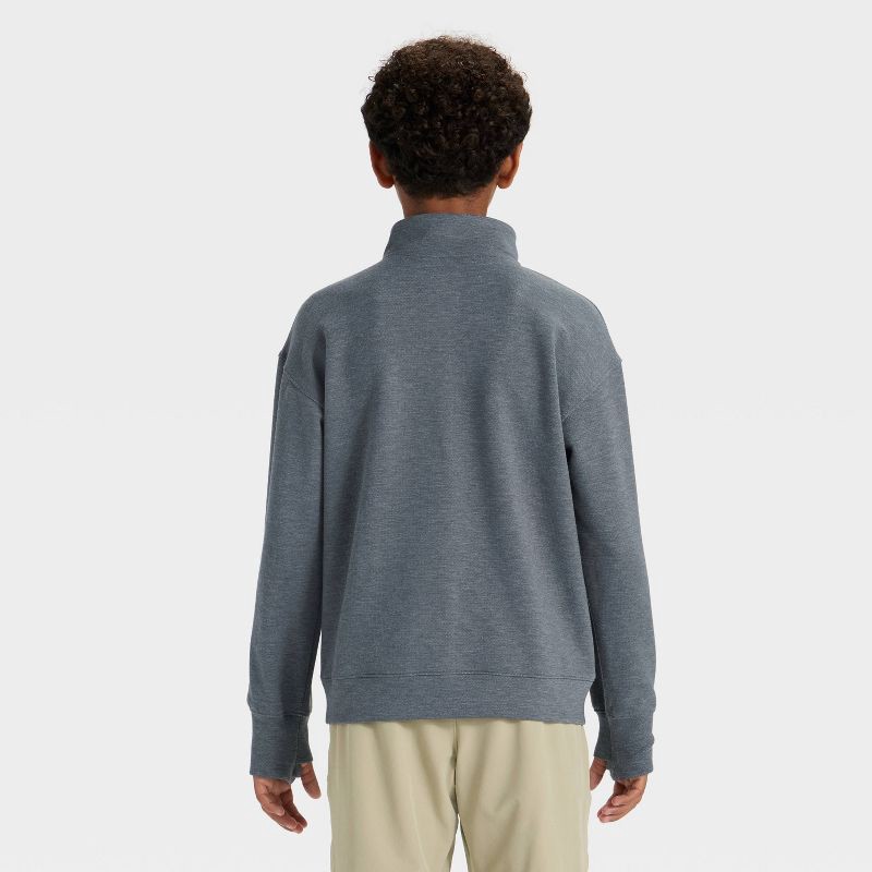 slide 2 of 3, Boys' Spacer 1/2 Zip Sweatshirt - All In Motion™ Dark Gray S, 1 ct