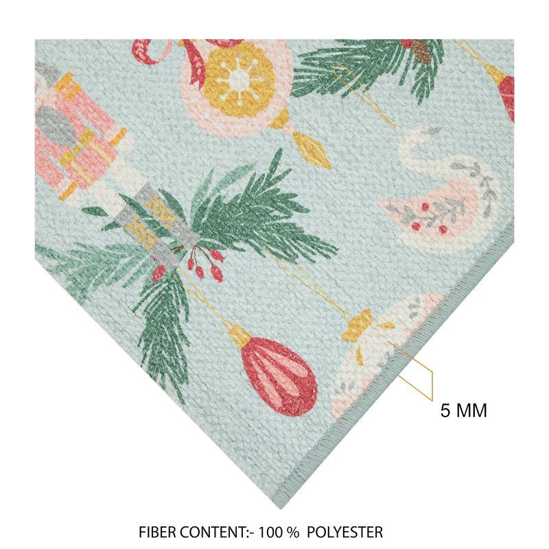 slide 4 of 7, 20"x34" Holiday Ornament Variety Scatter Rug Green, 1 ct