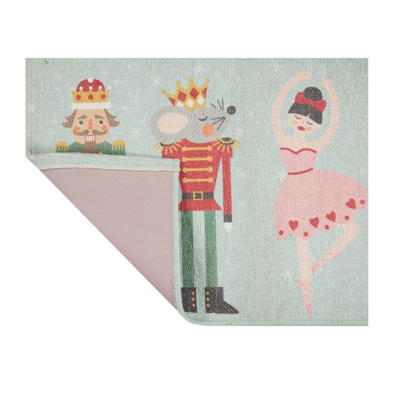 slide 2 of 7, 20"x34" Holiday Nutcrackers and Ballerina Scatter Rug Pink, 1 ct