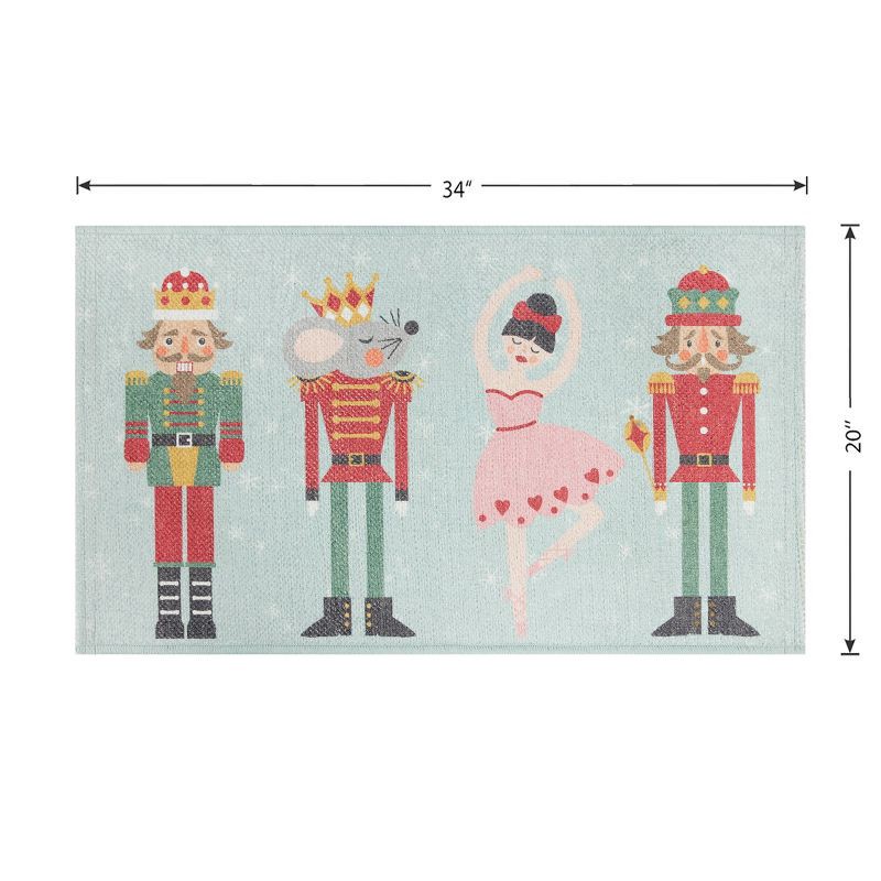 slide 5 of 7, 20"x34" Holiday Nutcrackers and Ballerina Scatter Rug Pink, 1 ct