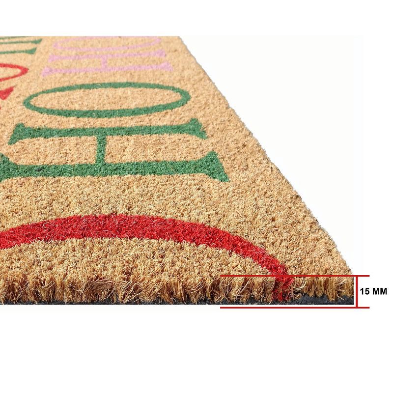 slide 5 of 7, 18"x30" Holiday 'Ho Ho Ho' Coir Doormat Natural, 1 ct