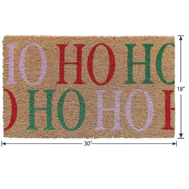slide 6 of 7, 18"x30" Holiday 'Ho Ho Ho' Coir Doormat Natural, 1 ct
