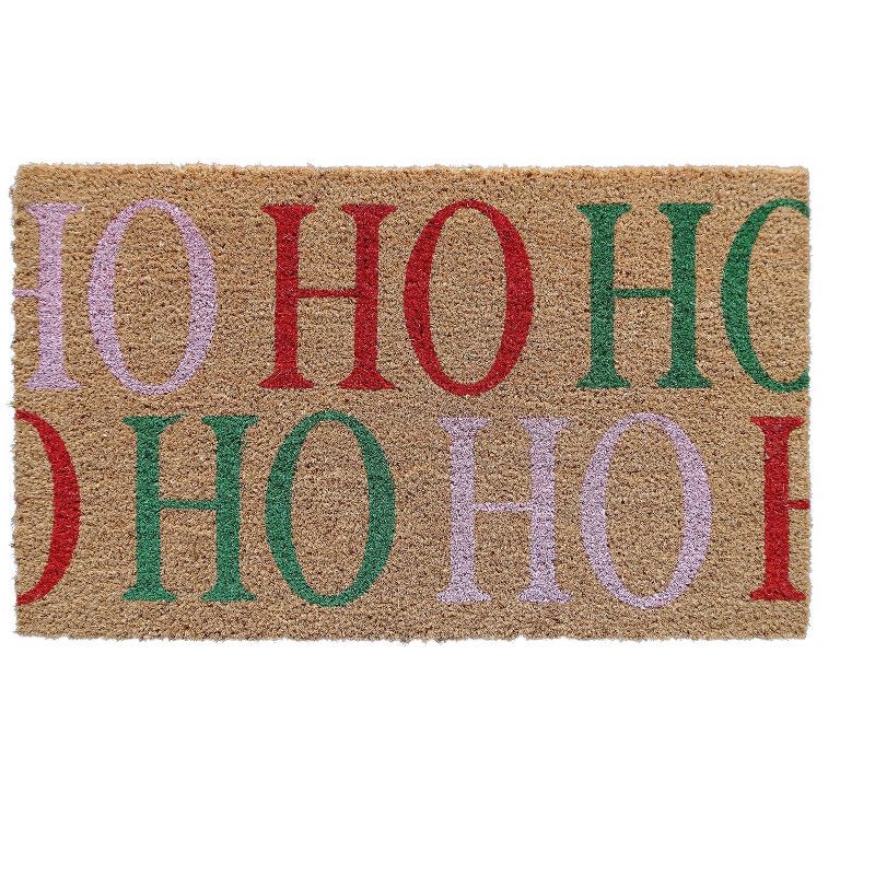 slide 1 of 7, 18"x30" Holiday 'Ho Ho Ho' Coir Doormat Natural, 1 ct