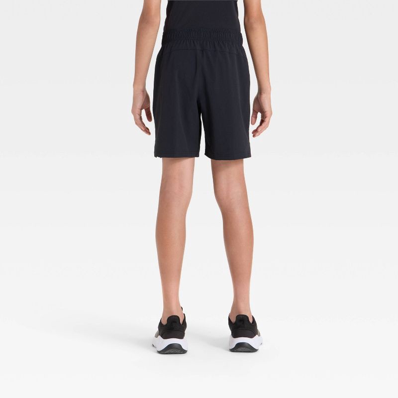 slide 3 of 3, Boys' Stretch Woven Shorts - All In Motion™ Black L, 1 ct