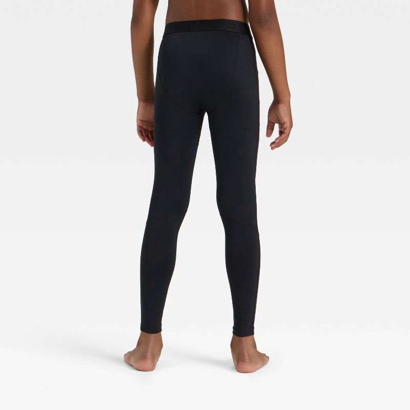 slide 2 of 3, Boys' Fitted Cozy Tight Pants - All In Motion™ Black M, 1 ct