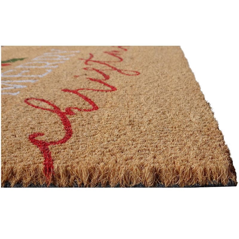slide 7 of 7, 1'6"x2'6" Merry Christmas Mistletoe Coir Doormat Red, 1 ct