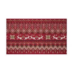 Christmas Fairisle Scatter Rug Red