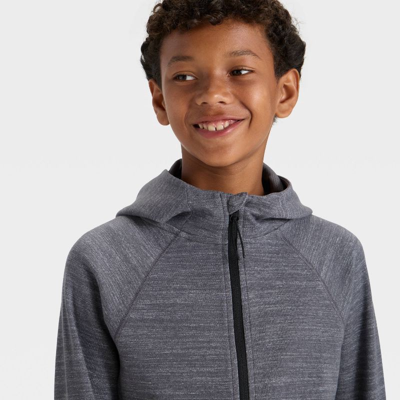slide 3 of 3, Boys' Siro Ponte Full Zip Hoodie Sweatshirt - All In Motion™ Gray S, 1 ct