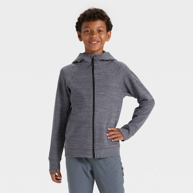slide 1 of 3, Boys' Siro Ponte Full Zip Hoodie Sweatshirt - All In Motion™ Gray XL, 1 ct