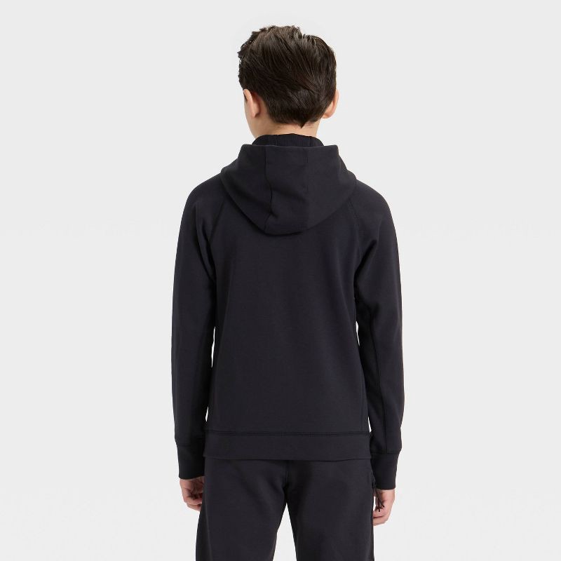 slide 2 of 3, Boys' Siro Ponte Full Zip Hoodie Sweatshirt - All In Motion™ Black L, 1 ct