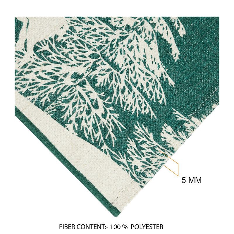 slide 5 of 7, 20"x34" Winter Deer and Fawn Scatter Rug Teal and White, 1 ct