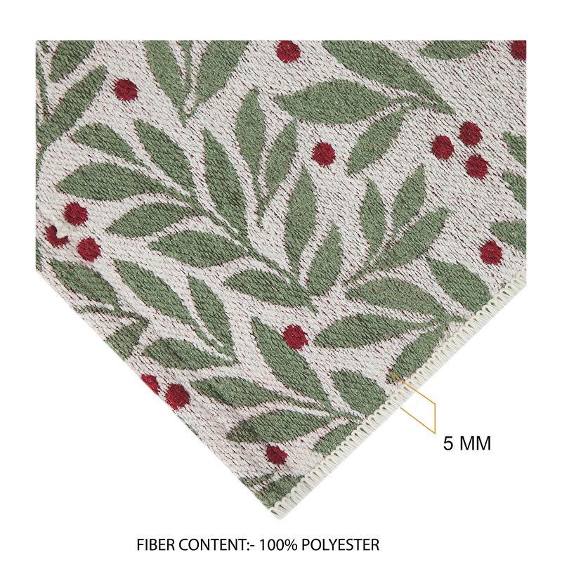 slide 5 of 7, 20"x34" Winter Botanical Berries Memory Foam Rug Green, 1 ct