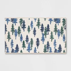 20"x34" Winter Trees Scatter Rug White and Blue - Room Essentials™