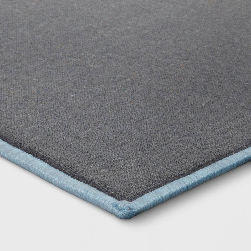 slide 4 of 4, 20"x34" Winter Snowy Houses Memory Foam Rug Blue - Room Essentials™, 1 ct